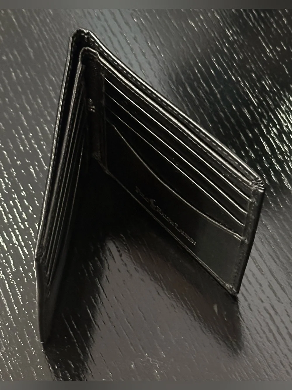 POLO RALPH LAUREN SKULL & BONES LEATHER CANVAS BIFOLD WALLET CARD SLOTS VRY RARE